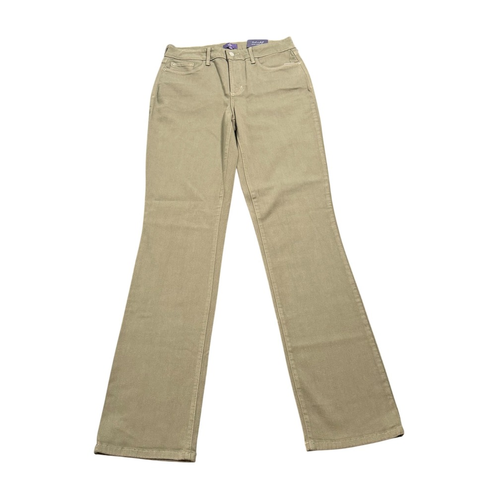NYDJ Marilyn Straight Pants Womens Olive Green Lift Tuck Tech Classic Size 6